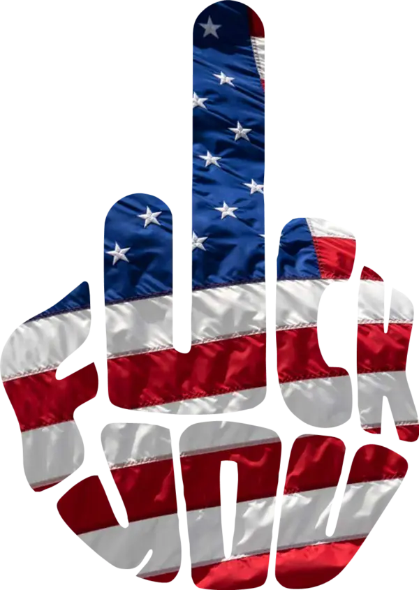 American Flag F-U Window Sticker