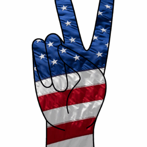 American Flag Peace Symbol - DTF Print