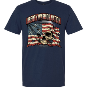 Liberty Warrior Nation Motorcycle Skull and Flag T-Shirt