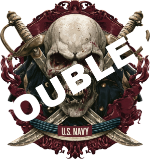 US Navy Skull and Swords DTF Print