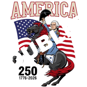 America 250 Cartoon George Washington DTF Print
