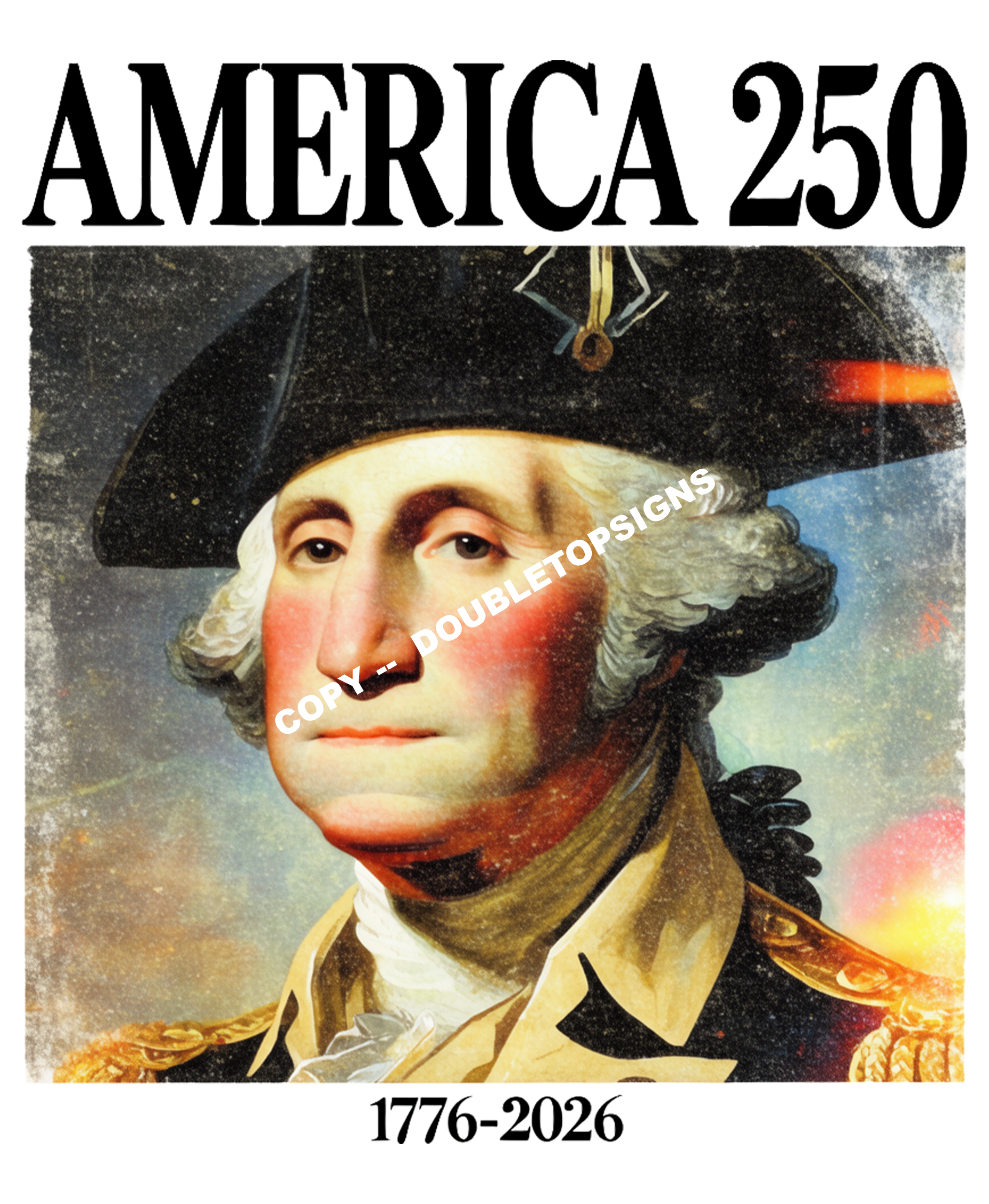 America 250 Portrait George Washington DTF Print