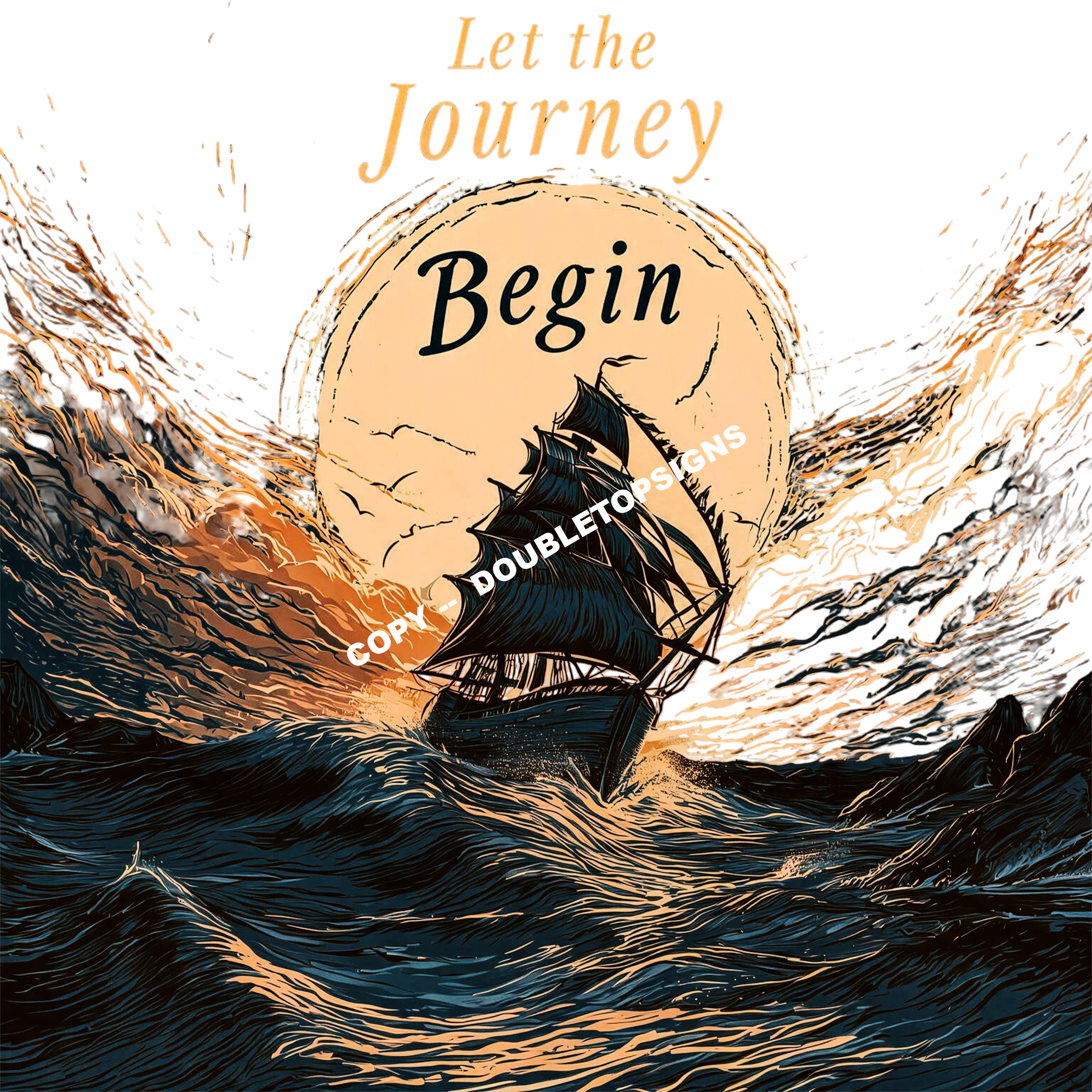Us Navy The Journey Begins DTF Print