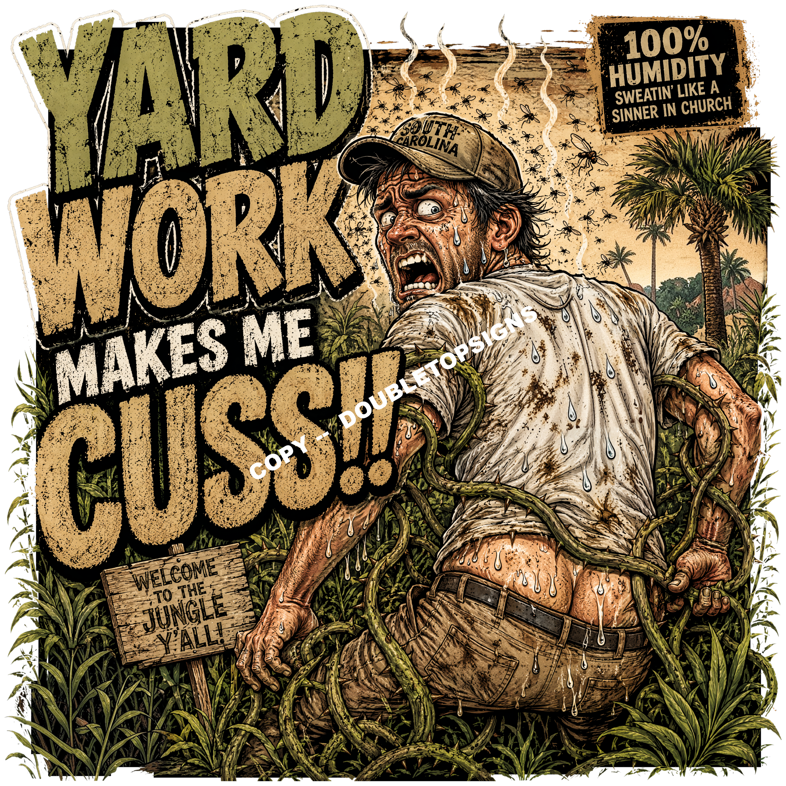 Yard Work Makes Me Cuss v1 DTF Print