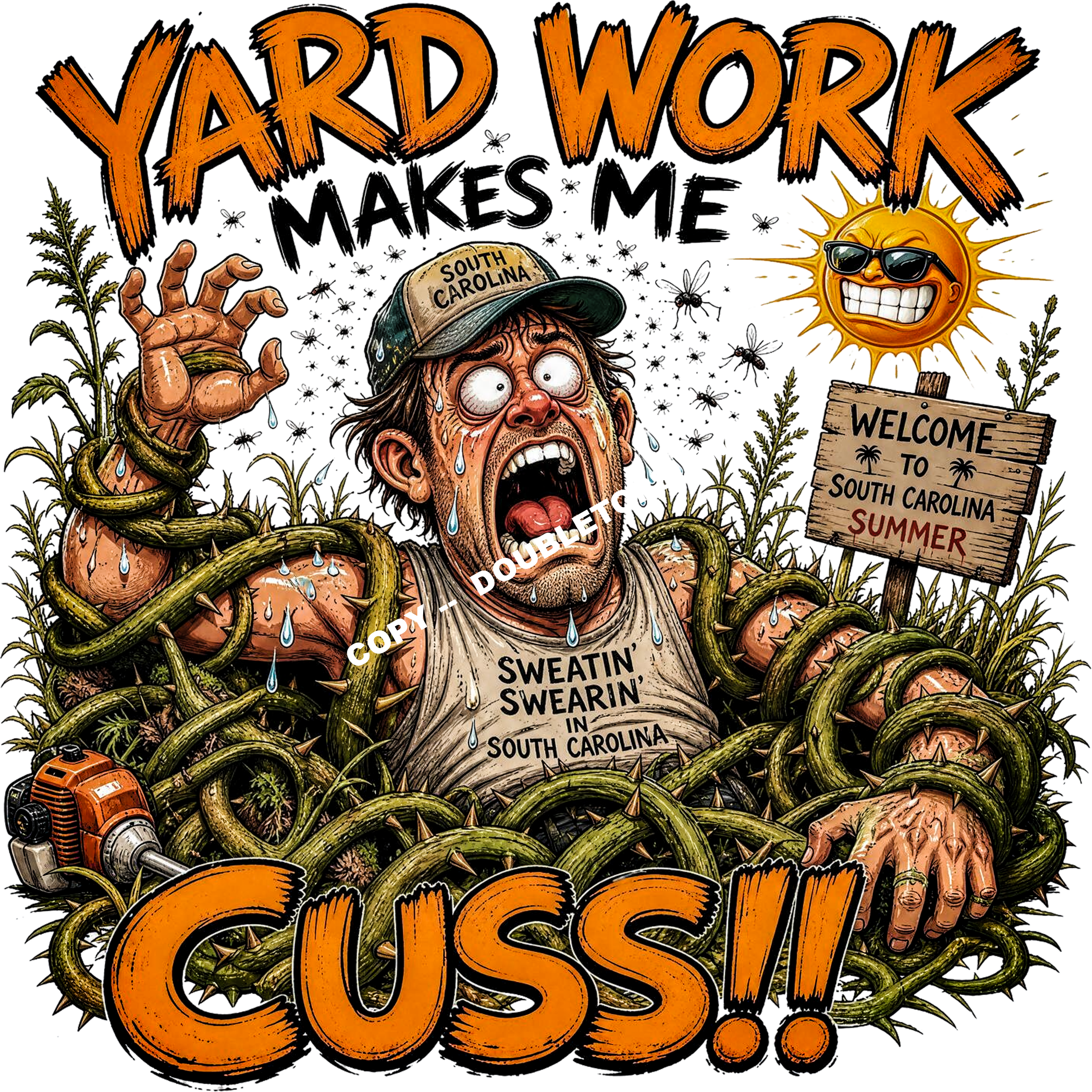Yard Work Makes Me Cuss v4 DTF Print