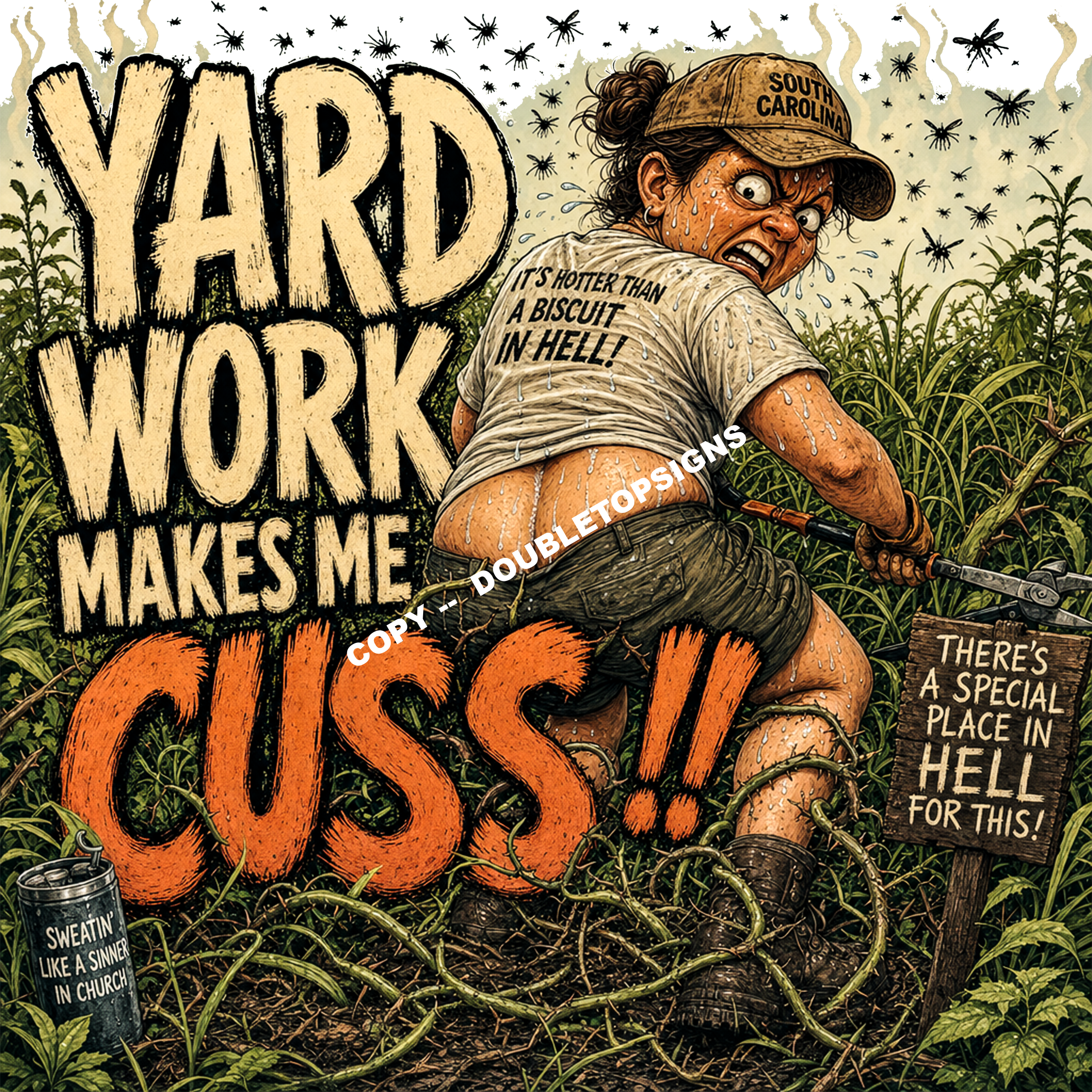 Yard Work Makes Me Cuss v5 DTF Print