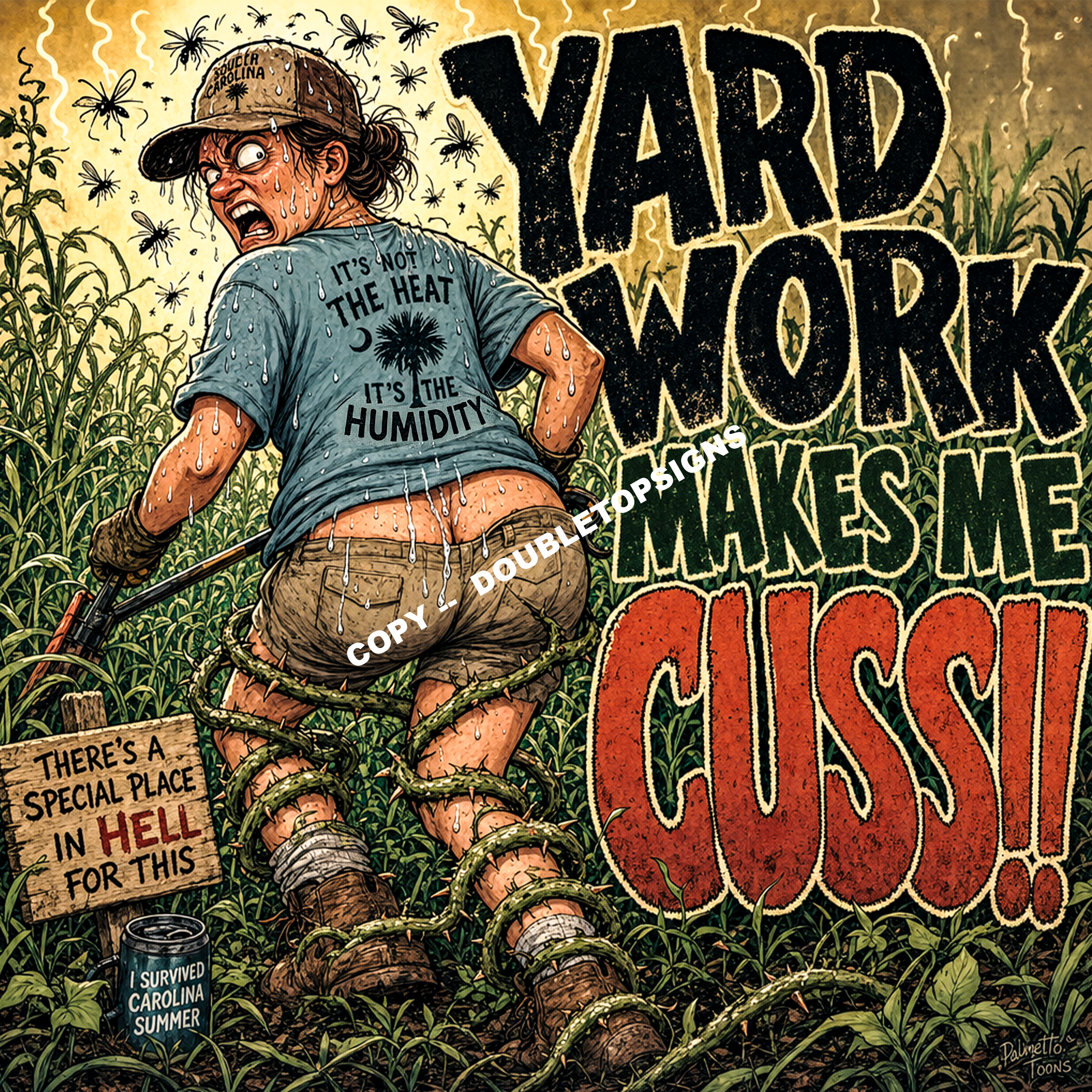 Yard Work Makes Me Cuss v6 DTF Print